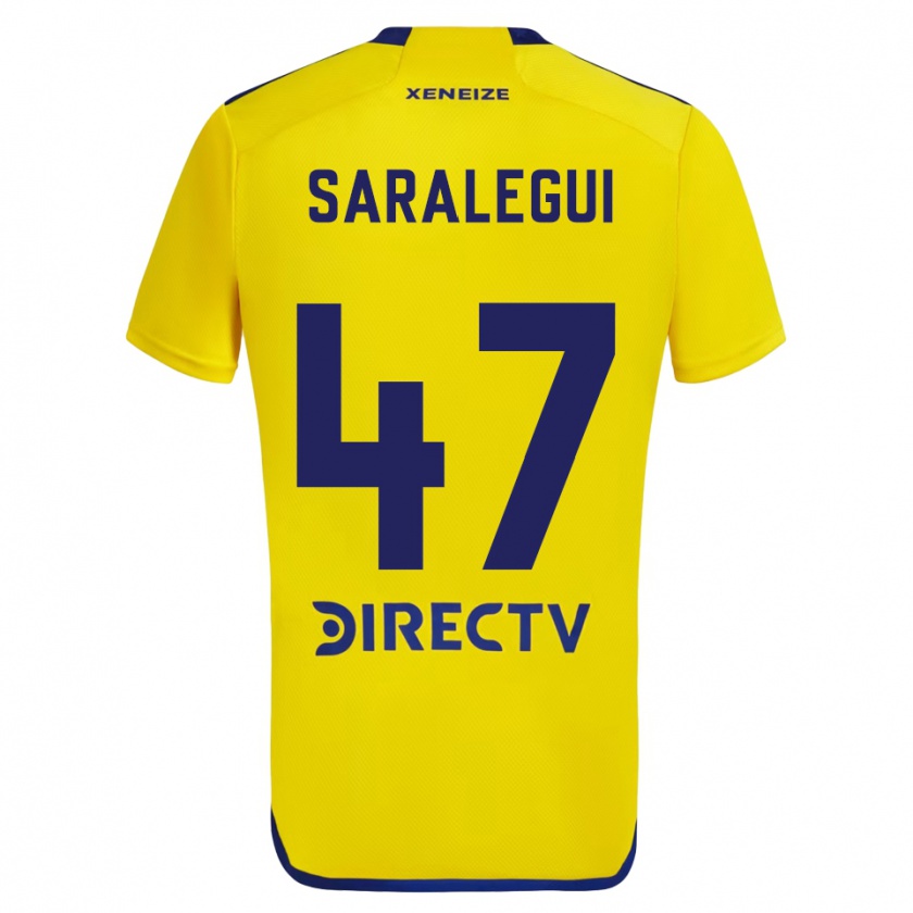 Kandiny Donna Maglia Jabes Saralegui #47 Giallo Blu Kit Gara Away 2024/25 Maglietta