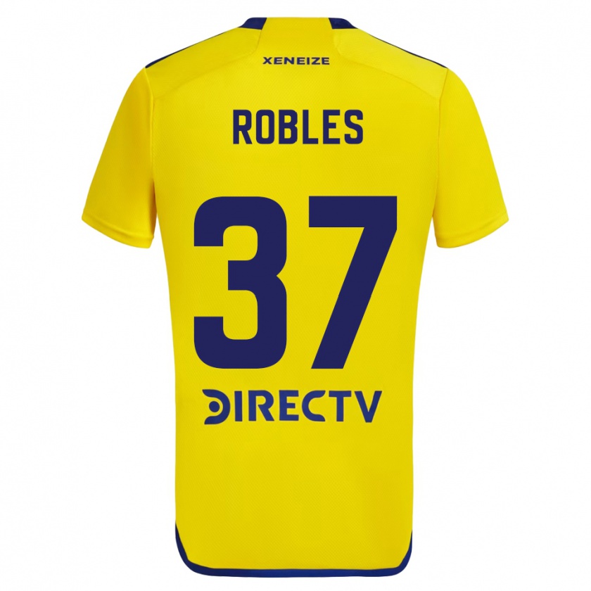 Kandiny Donna Maglia Sebastián Díaz Robles #37 Giallo Blu Kit Gara Away 2024/25 Maglietta