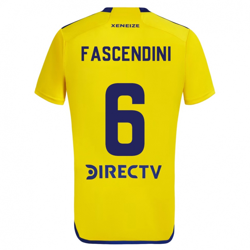 Kandiny Donna Maglia Valentín Fascendini #6 Giallo Blu Kit Gara Away 2024/25 Maglietta