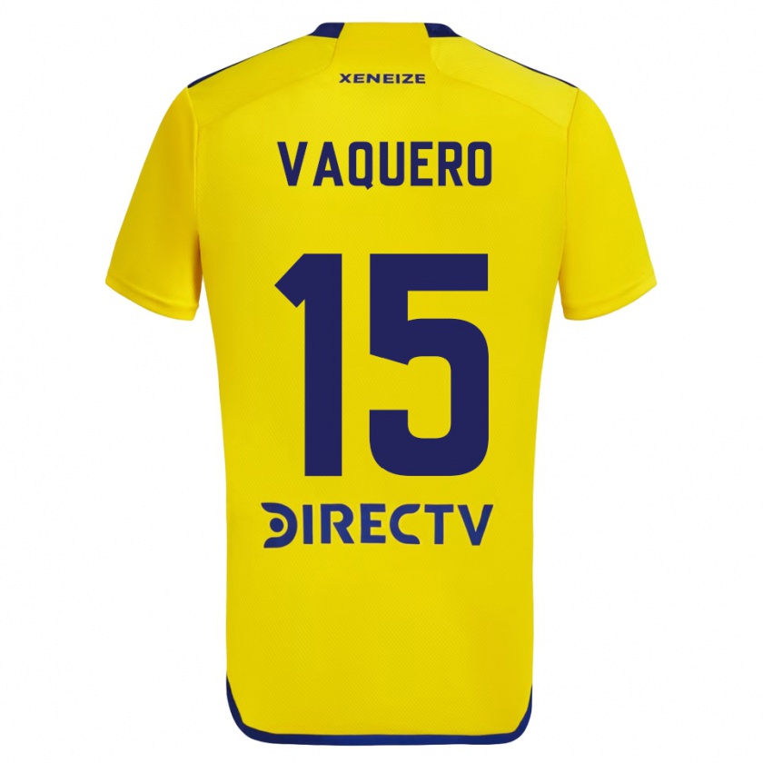 Kandiny Donna Maglia Iván Vaquero #15 Giallo Blu Kit Gara Away 2024/25 Maglietta