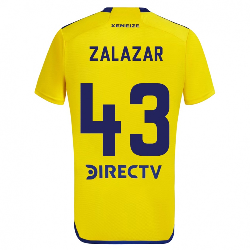 Kandiny Dames Maximiliano Zalazar #43 Geel Blauw Uitshirt Uittenue 2024/25 T-Shirt