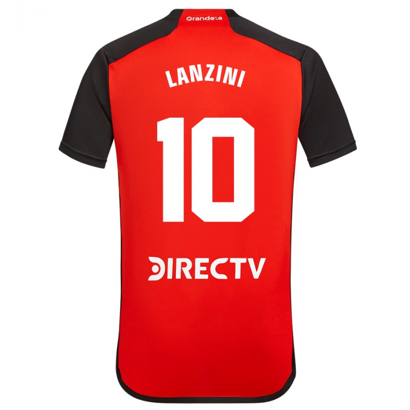 Kandiny Dames Manuel Lanzini #10 Rood Zwart Wit Uitshirt Uittenue 2024/25 T-Shirt