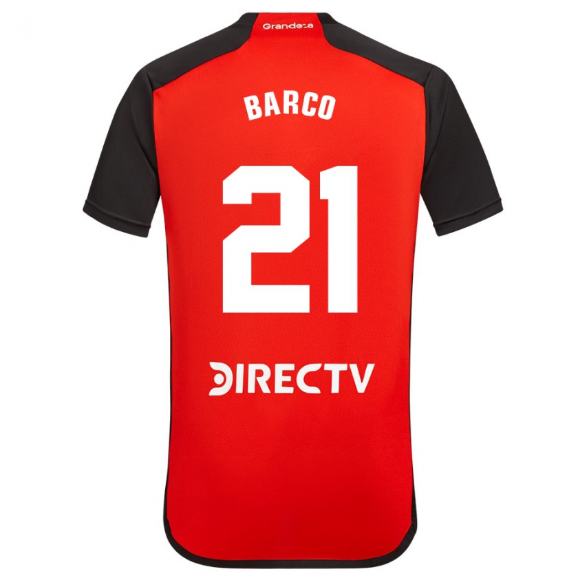 Kandiny Donna Maglia Esequiel Barco #21 Rosso Nero Bianco Kit Gara Away 2024/25 Maglietta