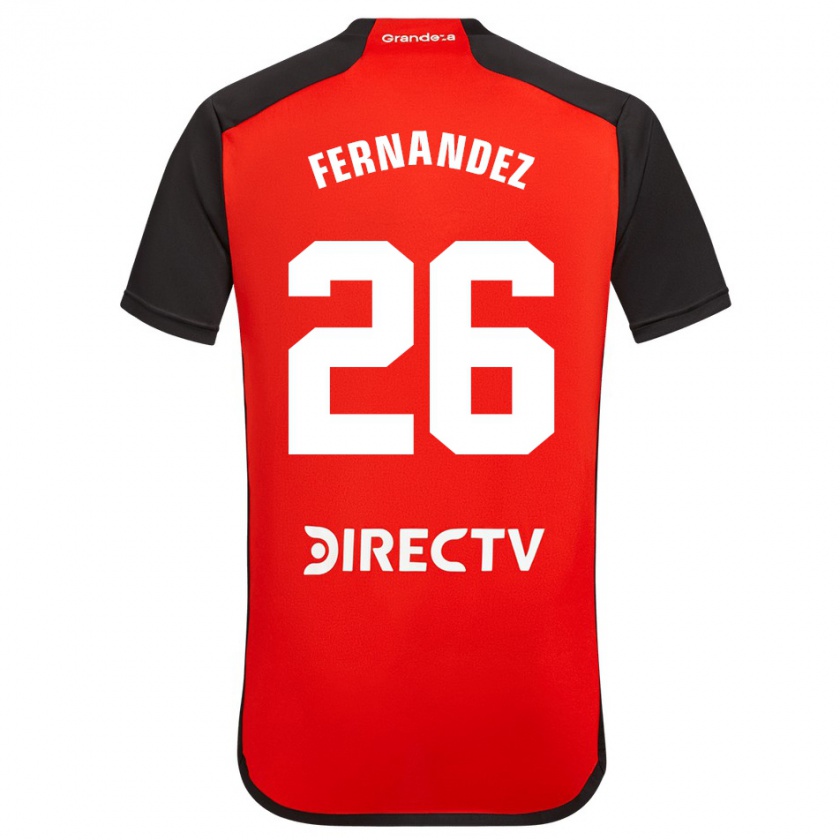 Kandiny Donna Maglia Nacho Fernández #26 Rosso Nero Bianco Kit Gara Away 2024/25 Maglietta