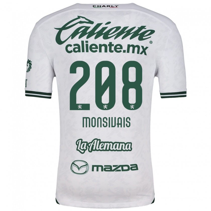 Kandiny Donna Maglia Daniel Monsivaís #208 Bianco Verde Kit Gara Away 2024/25 Maglietta