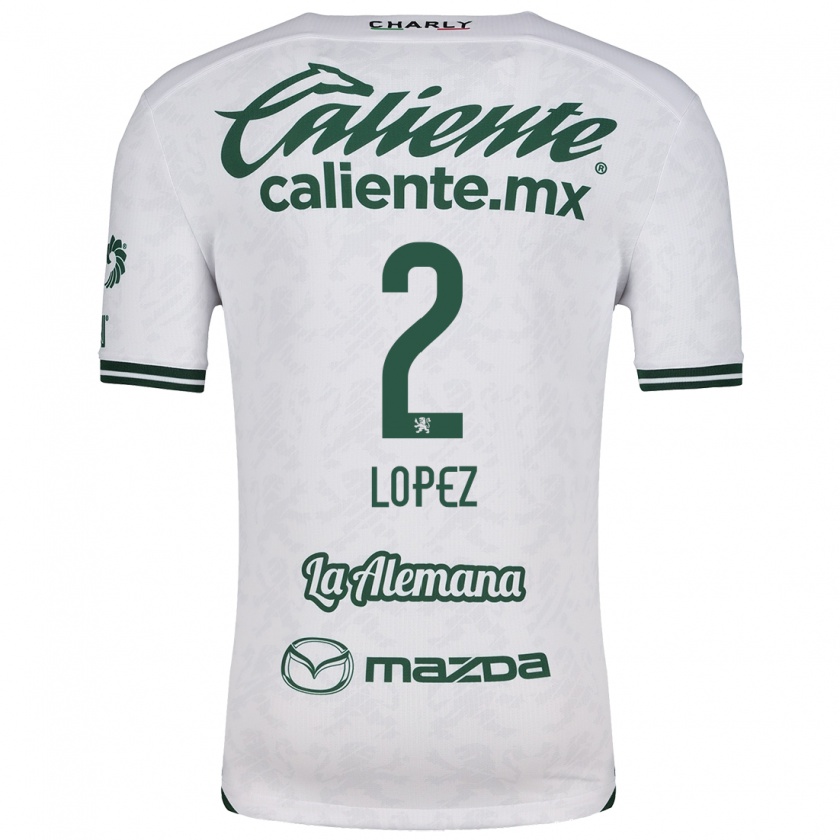 Kandiny Donna Maglia Vanessa López #2 Bianco Verde Kit Gara Away 2024/25 Maglietta