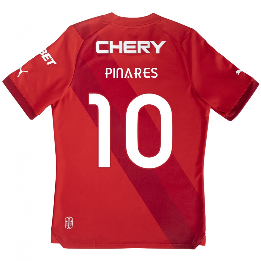 Kandiny Dames César Pinares #10 Rood Wit Uitshirt Uittenue 2024/25 T-Shirt