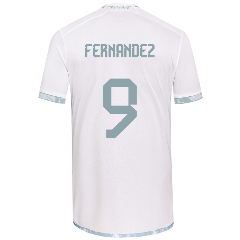 Kandiny Dames Leandro Fernández #9 Wit Grijs Uitshirt Uittenue 2024/25 T-Shirt