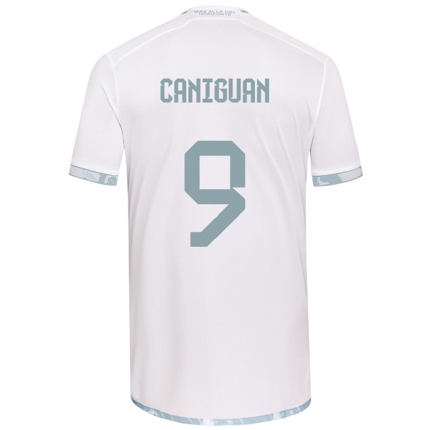 Kandiny Donna Maglia Franchesca Caniguán #9 Bianco Grigio Kit Gara Away 2024/25 Maglietta