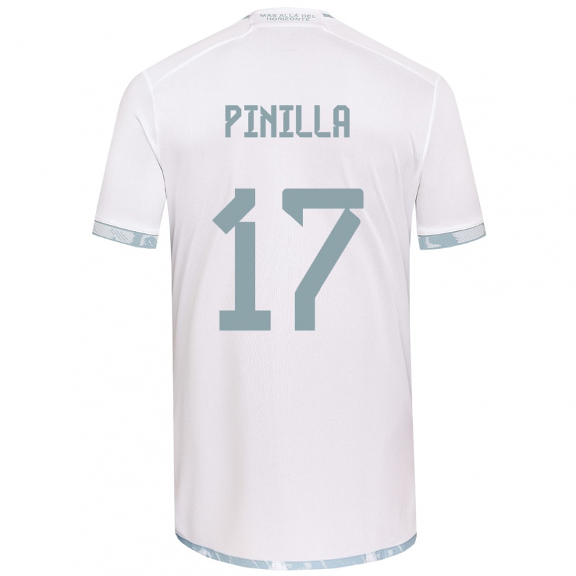 Kandiny Mujer Camiseta Fernanda Pinilla #17 Gris Blanco 2ª Equipación 2024/25 La Camisa