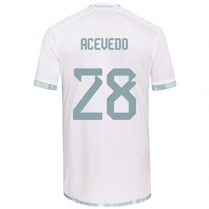 Kandiny Mujer Camiseta Florencia Acevedo #28 Gris Blanco 2ª Equipación 2024/25 La Camisa