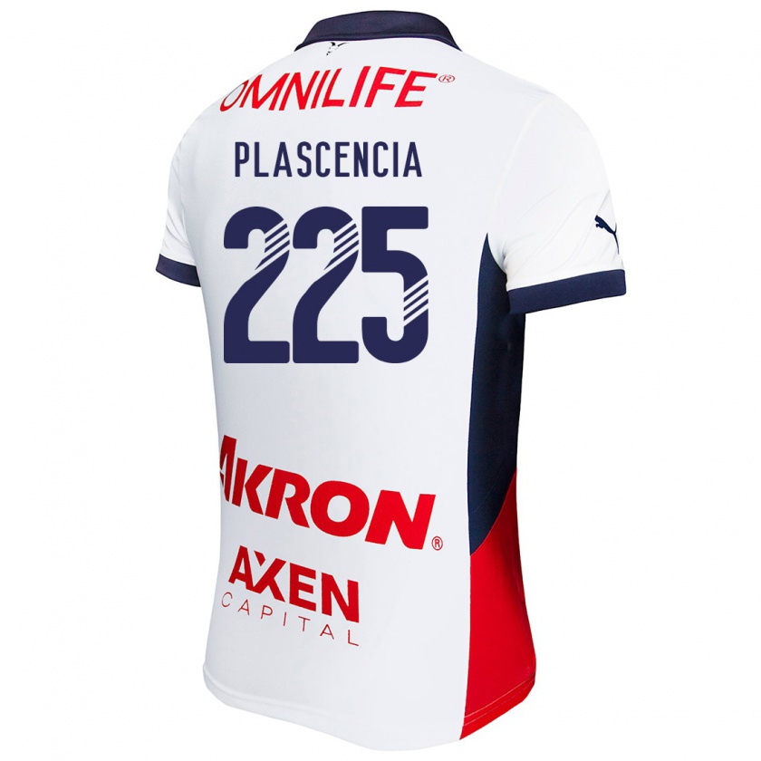 Kandiny Mujer Camiseta Osvaldo Plascencia #225 Blanco Rojo Azul 2ª Equipación 2024/25 La Camisa