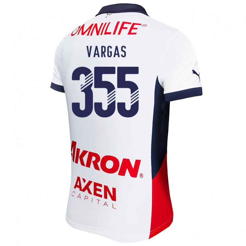 Kandiny Donna Maglia Uziel Vargas #355 Bianco Rosso Blu Kit Gara Away 2024/25 Maglietta