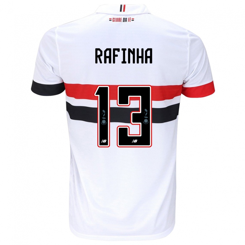 Kandiny Bambino Maglia Rafinha #13 Bianco Rosso Nero Kit Gara Home 2024/25 Maglietta