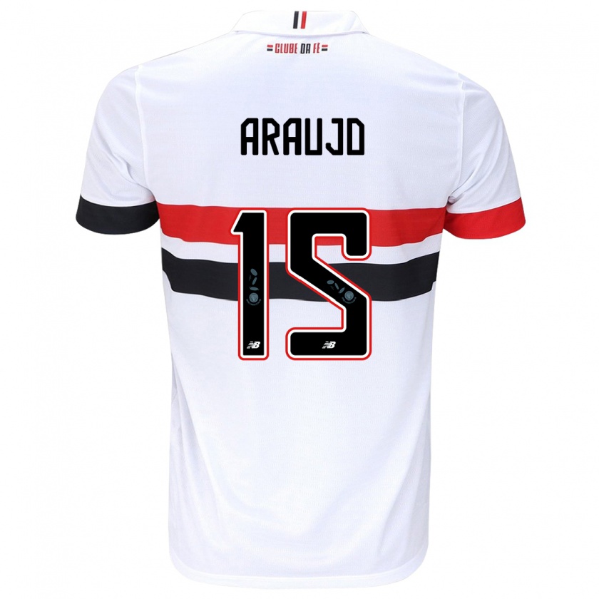 Kandiny Bambino Maglia Michel Araújo #15 Bianco Rosso Nero Kit Gara Home 2024/25 Maglietta