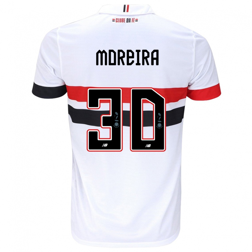 Kandiny Kinderen João Moreira #30 Wit Rood Zwart Thuisshirt Thuistenue 2024/25 T-Shirt