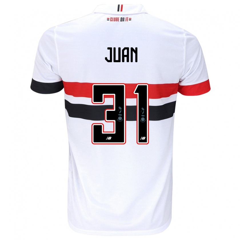 Kandiny Kinderen Juan #31 Wit Rood Zwart Thuisshirt Thuistenue 2024/25 T-Shirt België