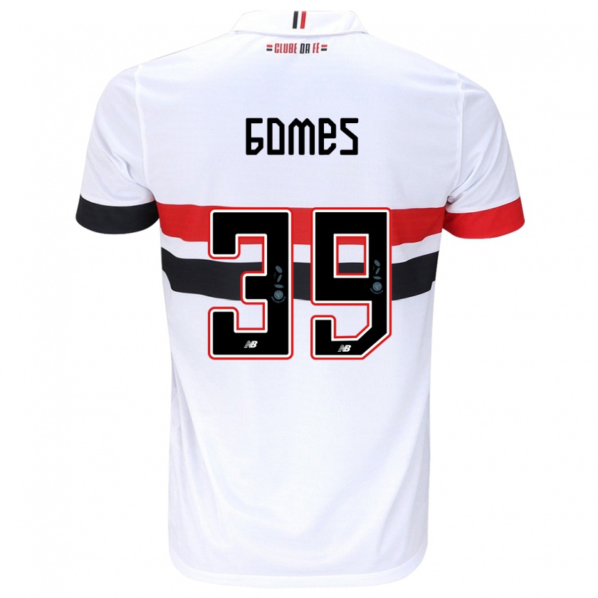 Kandiny Bambino Maglia William Gomes #39 Bianco Rosso Nero Kit Gara Home 2024/25 Maglietta