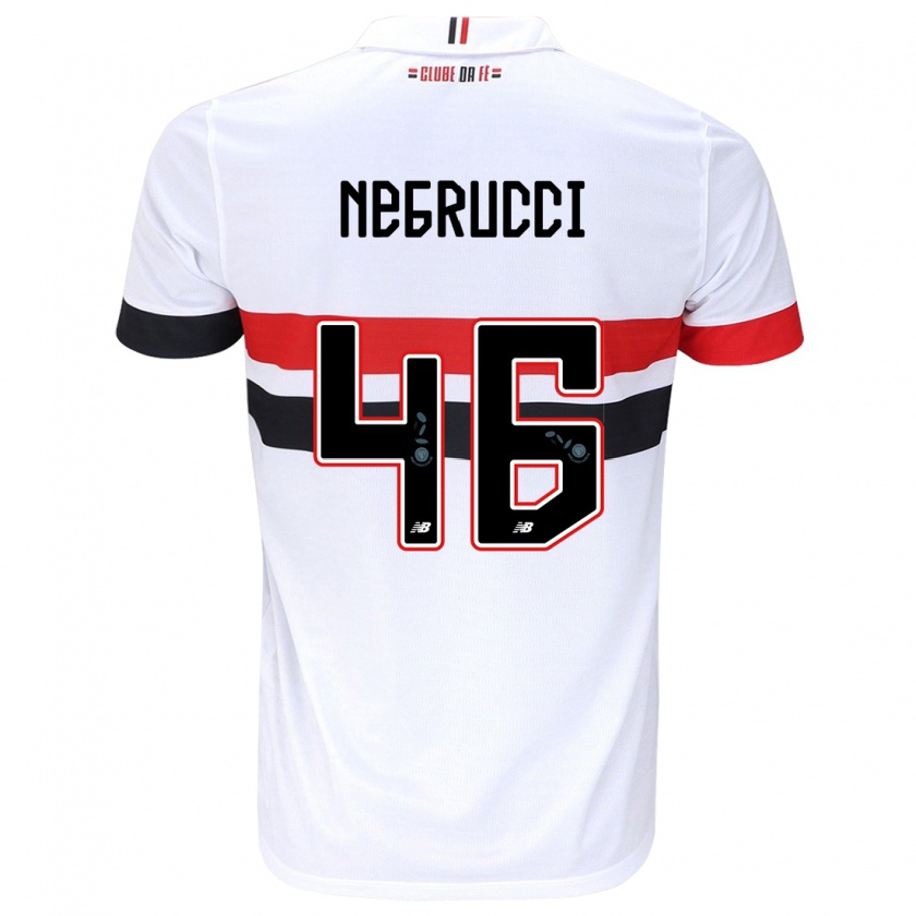 Kandiny Kinderen Felipe Negrucci #46 Wit Rood Zwart Thuisshirt Thuistenue 2024/25 T-Shirt België