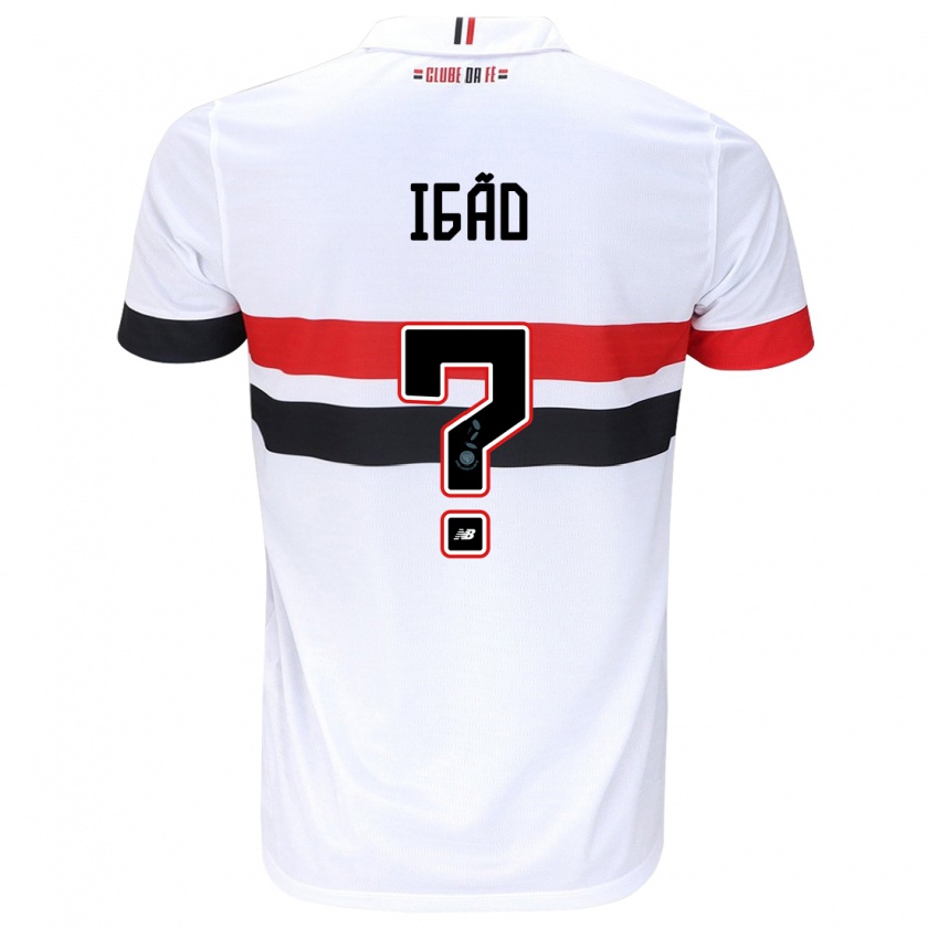 Kandiny Bambino Maglia Igão #0 Bianco Rosso Nero Kit Gara Home 2024/25 Maglietta