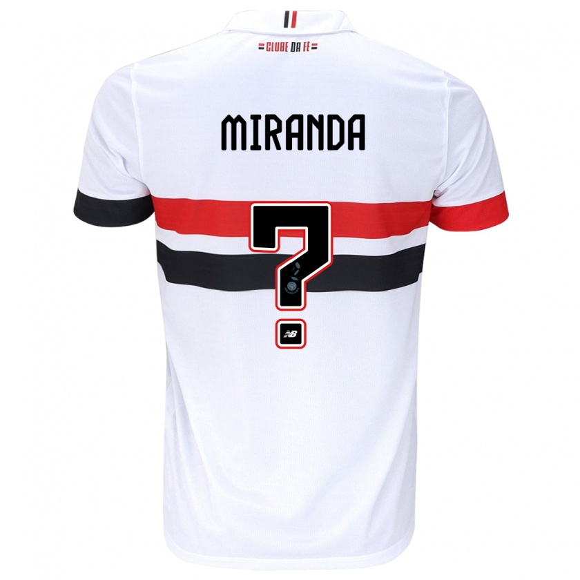 Kandiny Niño Camiseta João Miranda #0 Blanco Rojo Negro 1ª Equipación 2024/25 La Camisa México