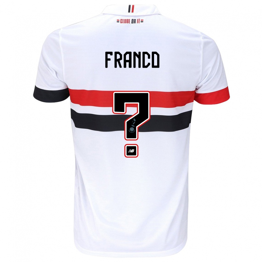 Kandiny Bambino Maglia Franco #0 Bianco Rosso Nero Kit Gara Home 2024/25 Maglietta