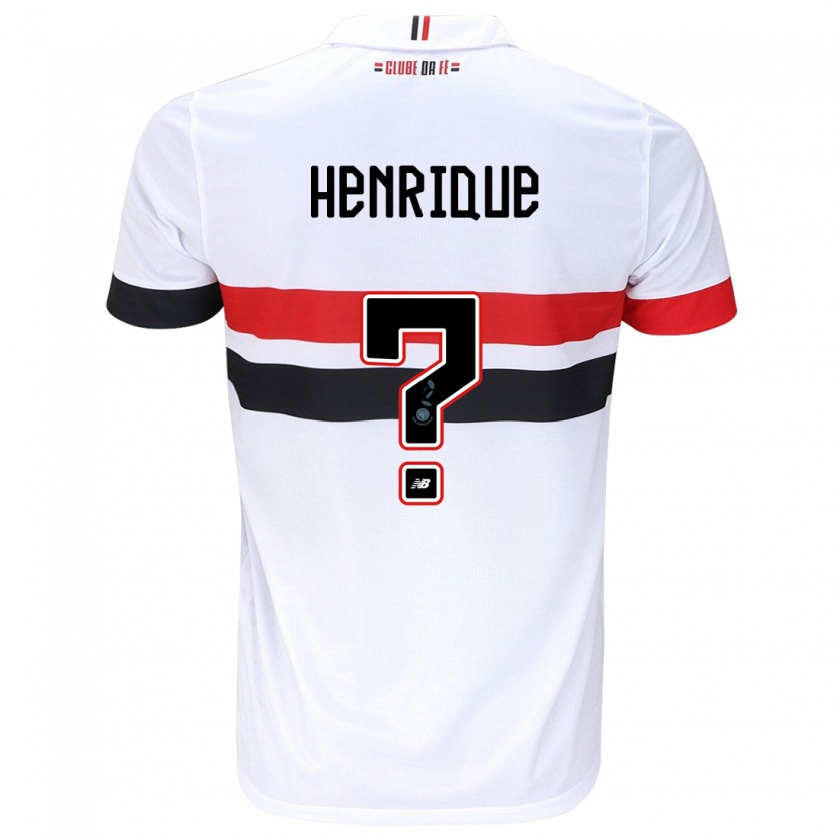 Kandiny Bambino Maglia Luiz Henrique #0 Bianco Rosso Nero Kit Gara Home 2024/25 Maglietta