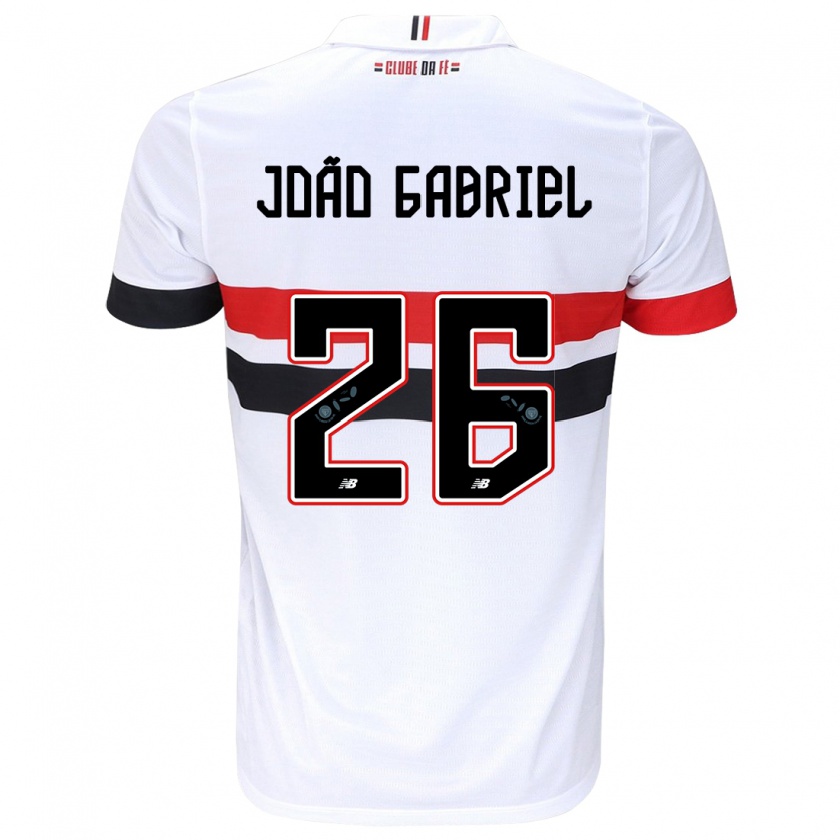 Kandiny Kinderen João Gabriel #26 Wit Rood Zwart Thuisshirt Thuistenue 2024/25 T-Shirt