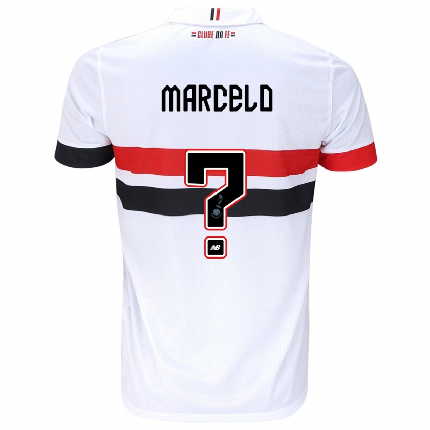 Kandiny Bambino Maglia Marcelo #0 Bianco Rosso Nero Kit Gara Home 2024/25 Maglietta