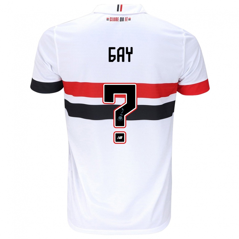 Kandiny Kinderen Ganael Gay #0 Wit Rood Zwart Thuisshirt Thuistenue 2024/25 T-Shirt België