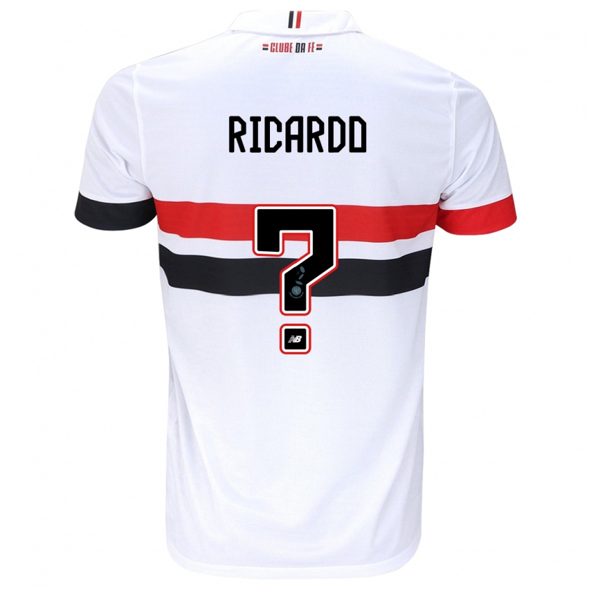 Kandiny Niño Camiseta João Ricardo #0 Blanco Rojo Negro 1ª Equipación 2024/25 La Camisa México