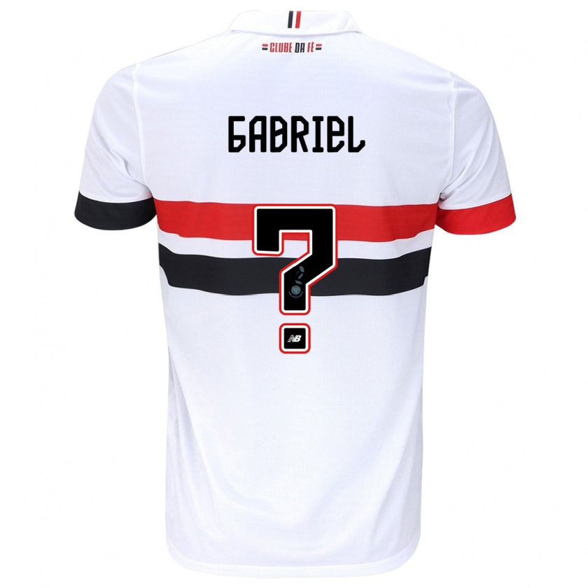 Kandiny Bambino Maglia Gabriel Bruno #0 Bianco Rosso Nero Kit Gara Home 2024/25 Maglietta