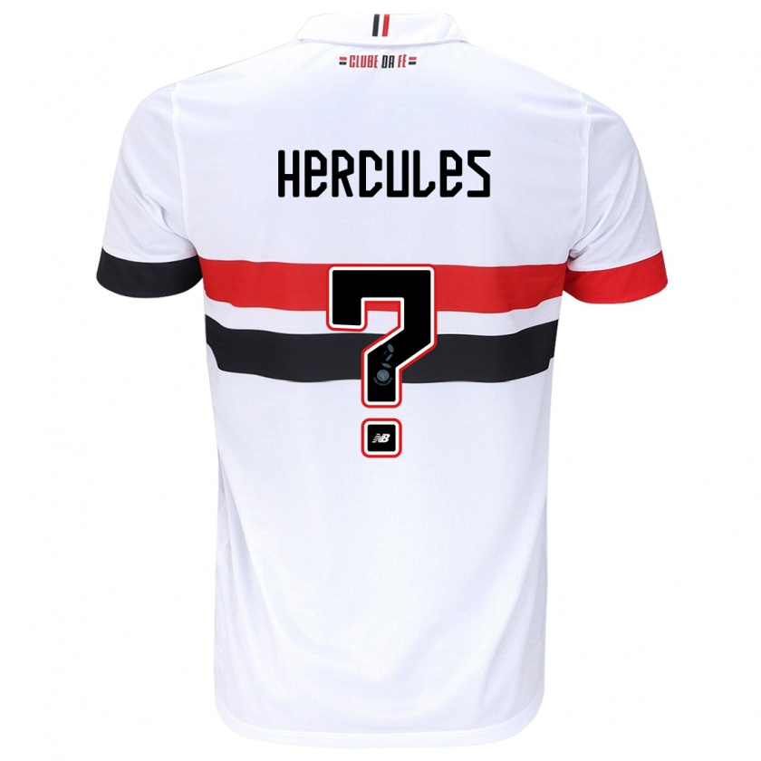 Kandiny Kinderen Hercules #0 Wit Rood Zwart Thuisshirt Thuistenue 2024/25 T-Shirt België