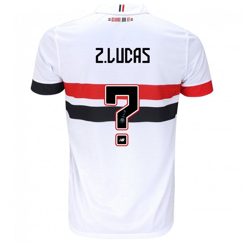 Kandiny Bambino Maglia Zé Lucas #0 Bianco Rosso Nero Kit Gara Home 2024/25 Maglietta