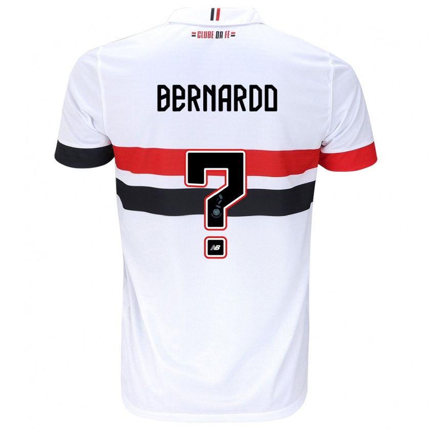 Kandiny Bambino Maglia Bernardo #0 Bianco Rosso Nero Kit Gara Home 2024/25 Maglietta