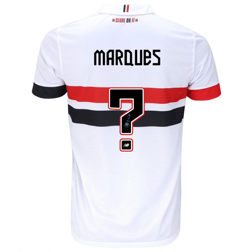 Kandiny Niño Camiseta Lucca Marques #0 Blanco Rojo Negro 1ª Equipación 2024/25 La Camisa México