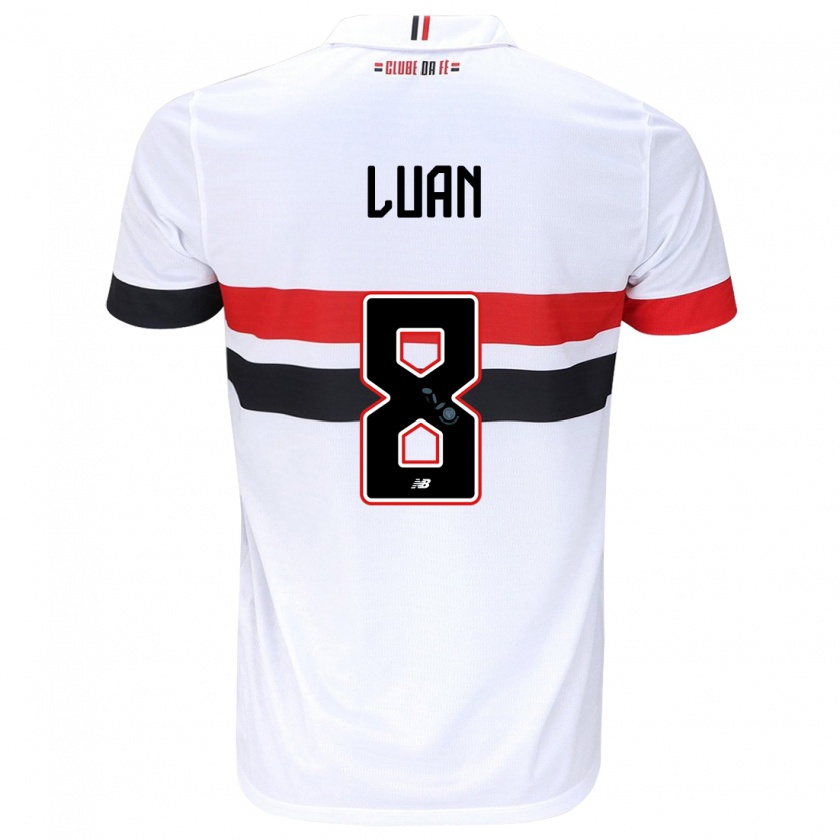 Kandiny Bambino Maglia Luan #8 Bianco Rosso Nero Kit Gara Home 2024/25 Maglietta