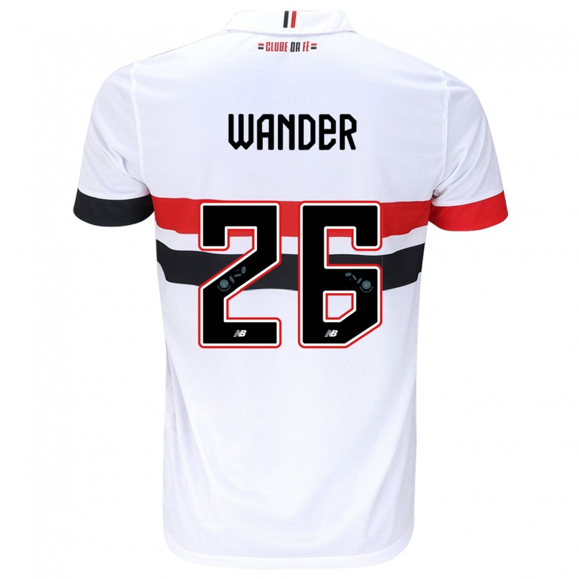 Kandiny Niño Camiseta Talles Wander #26 Blanco Rojo Negro 1ª Equipación 2024/25 La Camisa México