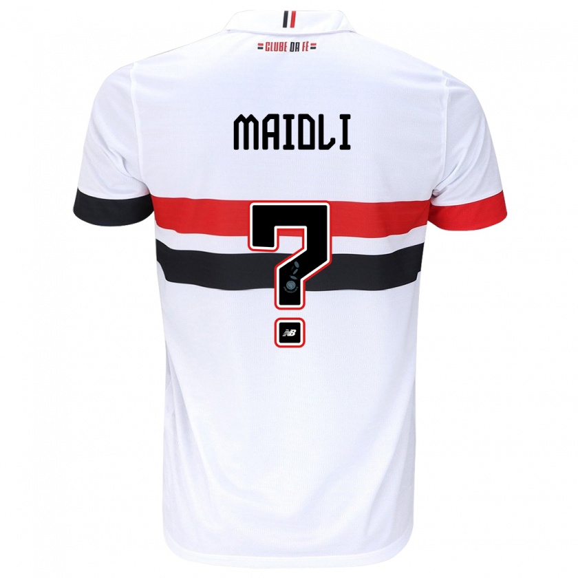 Kandiny Kinderen Gabriel Maioli #0 Wit Rood Zwart Thuisshirt Thuistenue 2024/25 T-Shirt België