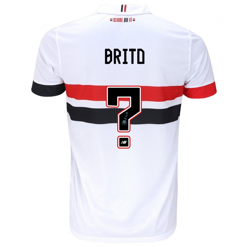 Kandiny Niño Camiseta Eduardo Brito #0 Blanco Rojo Negro 1ª Equipación 2024/25 La Camisa México