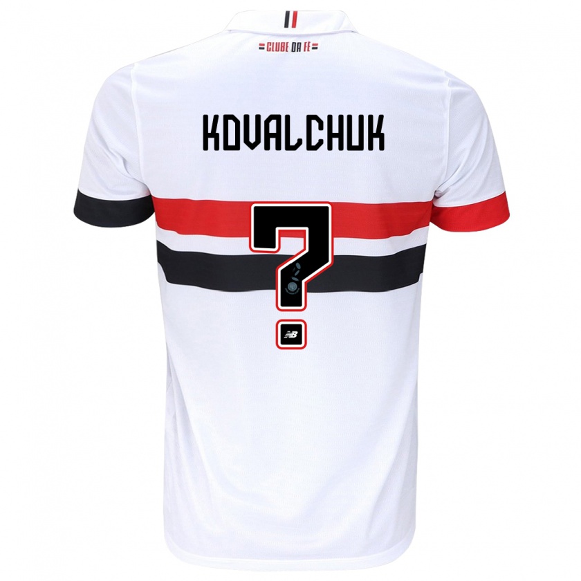 Kandiny Kinderen Filipp Kovalchuk #0 Wit Rood Zwart Thuisshirt Thuistenue 2024/25 T-Shirt België