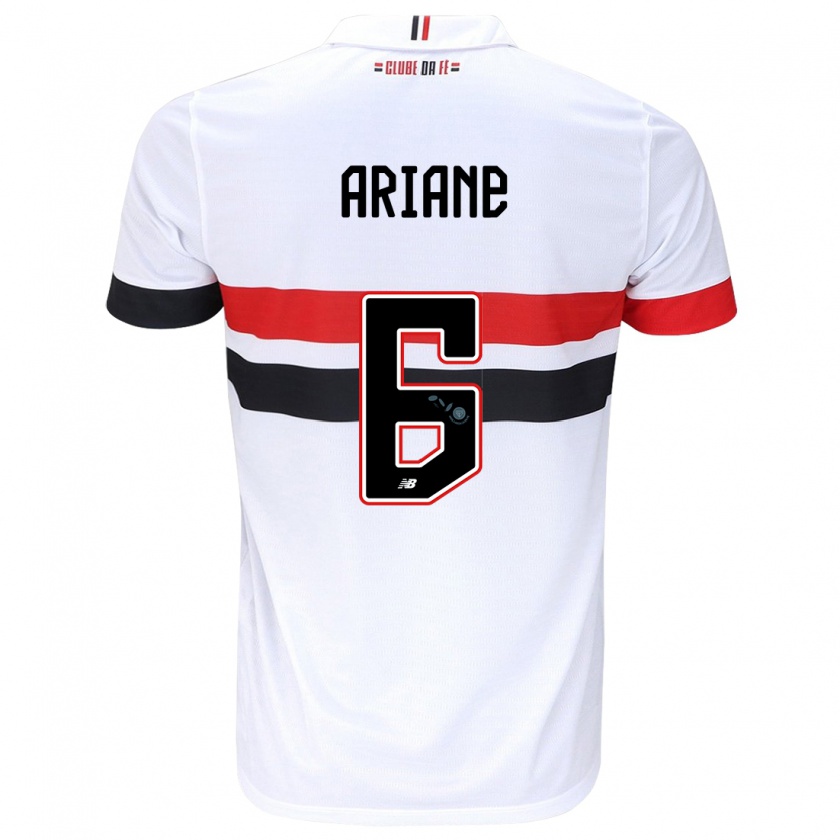 Kandiny Niño Camiseta Ariane #6 Blanco Rojo Negro 1ª Equipación 2024/25 La Camisa México