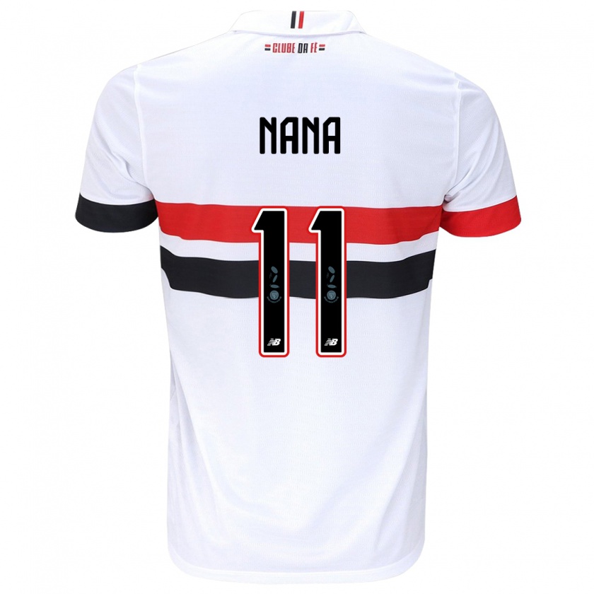 Kandiny Bambino Maglia Naná #11 Bianco Rosso Nero Kit Gara Home 2024/25 Maglietta