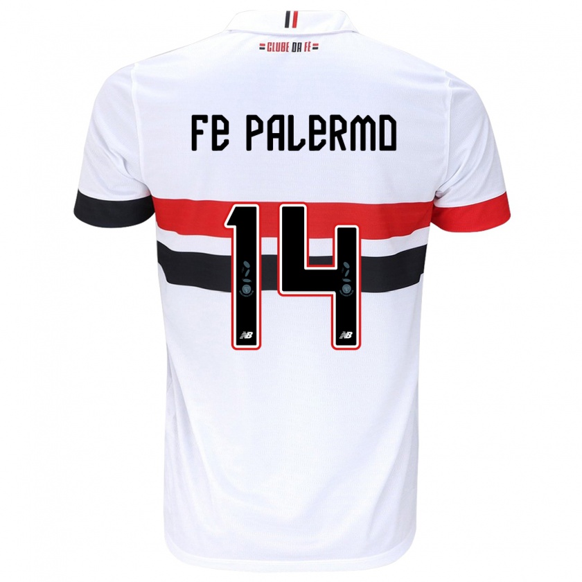 Kandiny Bambino Maglia Fe Palermo #14 Bianco Rosso Nero Kit Gara Home 2024/25 Maglietta