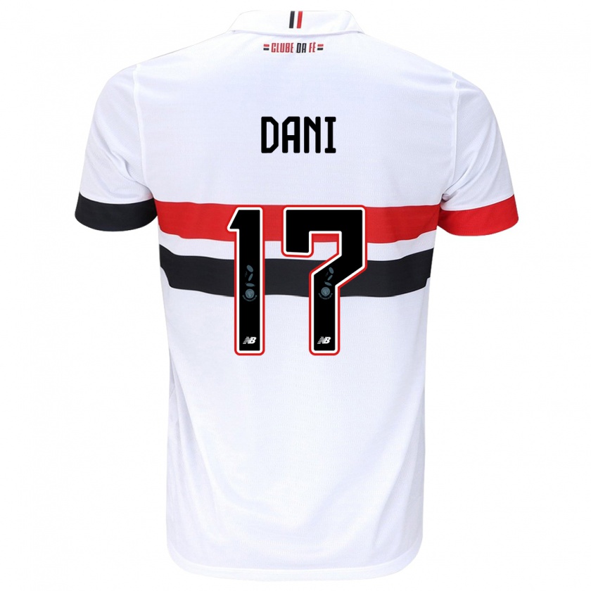 Kandiny Bambino Maglia Dani #17 Bianco Rosso Nero Kit Gara Home 2024/25 Maglietta