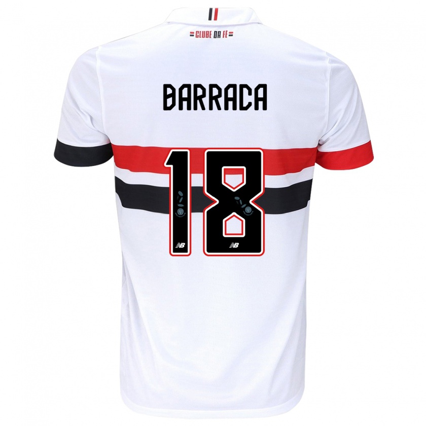 Kandiny Niño Camiseta Barraca #18 Blanco Rojo Negro 1ª Equipación 2024/25 La Camisa México