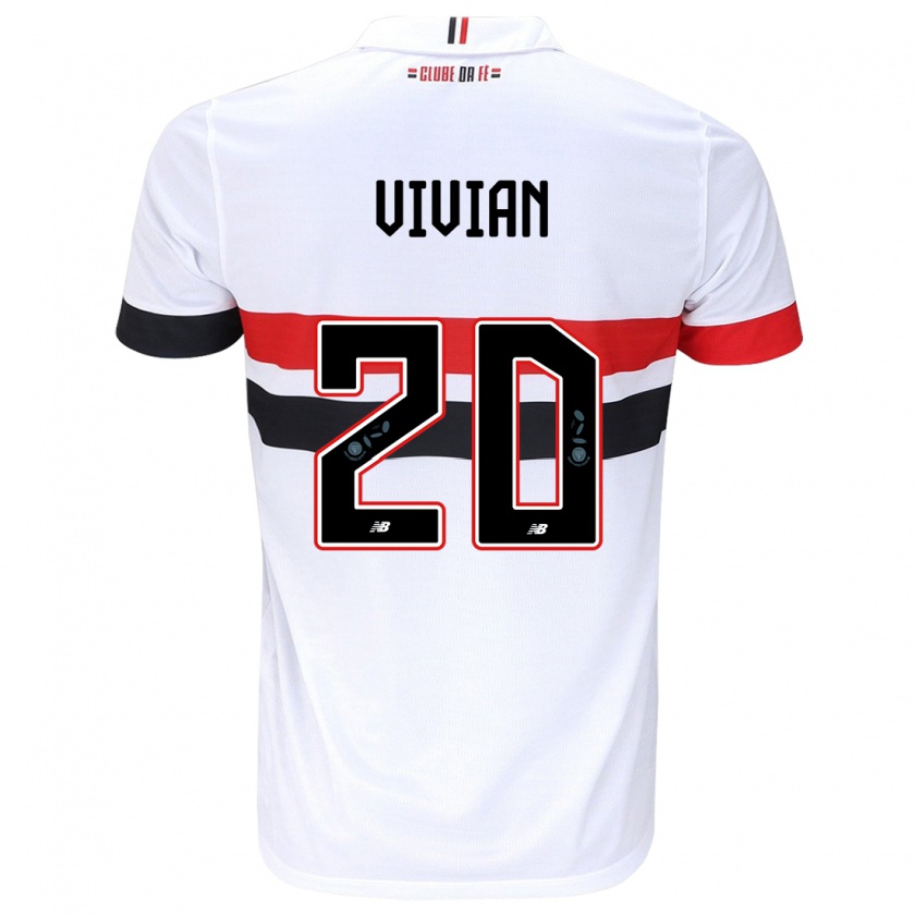 Kandiny Kinderen Vivian #20 Wit Rood Zwart Thuisshirt Thuistenue 2024/25 T-Shirt België