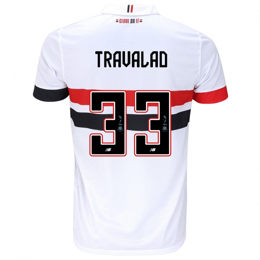 Kandiny Kinderen Rafa Travalão #33 Wit Rood Zwart Thuisshirt Thuistenue 2024/25 T-Shirt België