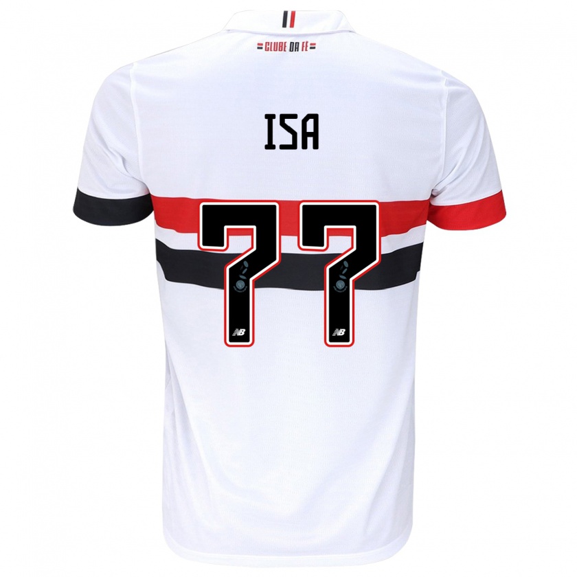 Kandiny Bambino Maglia Isa #77 Bianco Rosso Nero Kit Gara Home 2024/25 Maglietta