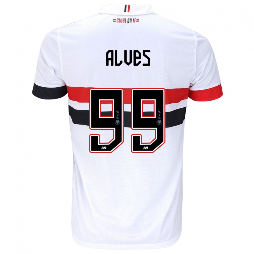 Kandiny Kinderen Letícia Alves #99 Wit Rood Zwart Thuisshirt Thuistenue 2024/25 T-Shirt België